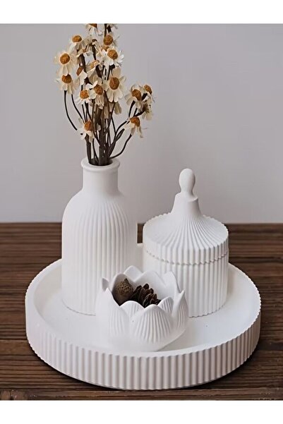 Maryam Decore Maryam Decor NordicDecorative Set with Tray (4-Piece Set) – Mod...