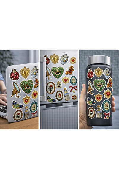 Limitless Design ملصق عتيق الطراز، ملصق القلب المقدس، مجموعة ملصقات قوطية، مل...