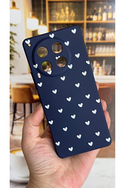 Vip Case Tecno Camon 30 Uyumlu Mini Beyaz Kalp Desenli Silikon Darbe Emici Kl...
