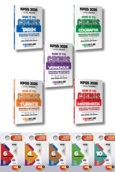 Yediiklim Yayınları 2026 KPSS GYGK Lisans Konularına Göre Video Çözümlü 11 Yı...