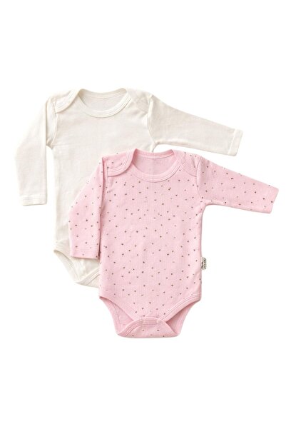 Nayinom %100 Pamuk Çiçekli ve Düz Uzun Kollu 2'li Badi Set