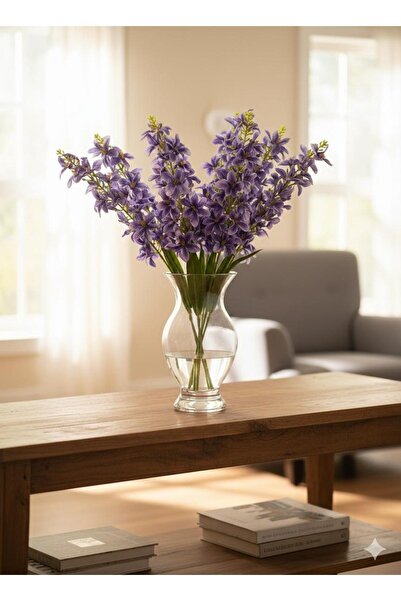 Rosavie 1 adet büyük boy 5 yapraklı mor sümbül