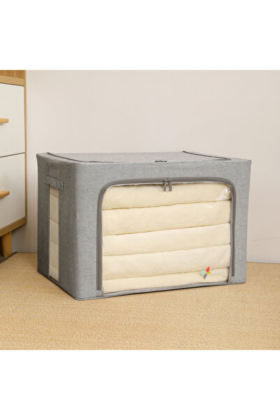 REEFI صندوق تخزين رمادي - مصنوع من ألياف القطن - حجم كبير جدًا