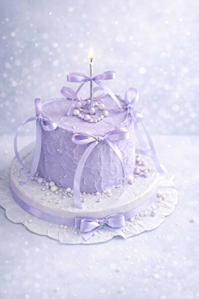 hediyehobihersey Hazır Yenilebilir Lila Fiyonk, Lila Kurdela, Pasta Süsü, Cup...