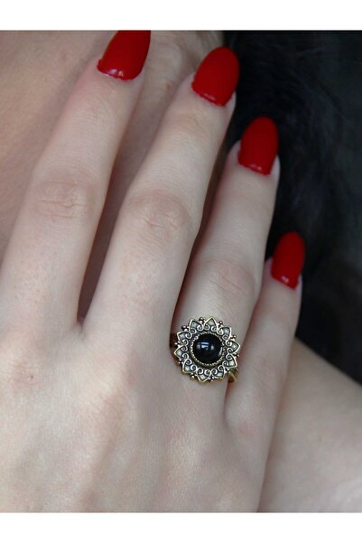 esha Natural Stone Onyx Round Natural Stone Antique Adjustable Antique Women'...