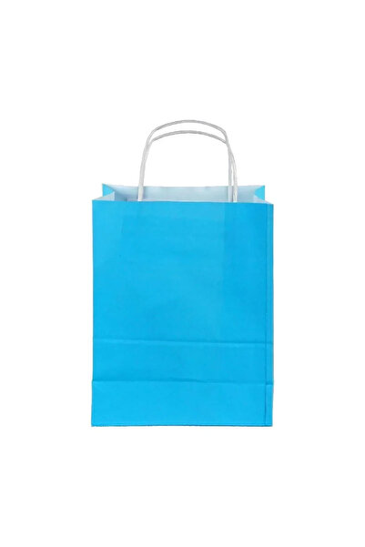 iğne izi حقيبة ورقية كرافت زرقاء اللون مقاس 22 × 6 سم (12 قطعة)، حقيبة هدايا،...