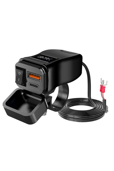 DUHALINE USB 3.0 Hızlı Şarj Portu Motosiklet Scooter Karavan- Tekne Uyumlu Su...
