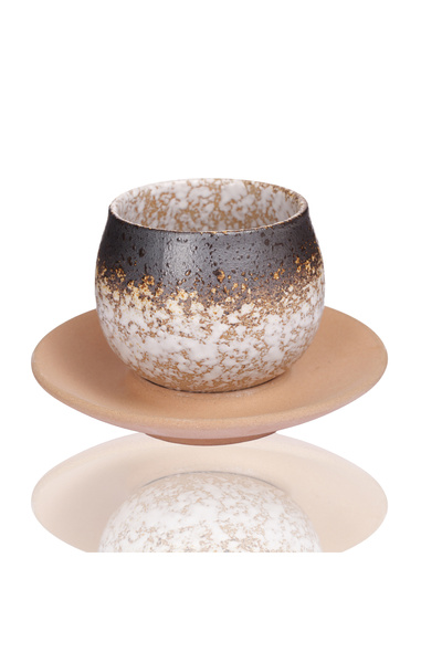 Malooki Handcrafted Ceramic Coffee Cup and Saucer Set, Japanese Style, 150 ml