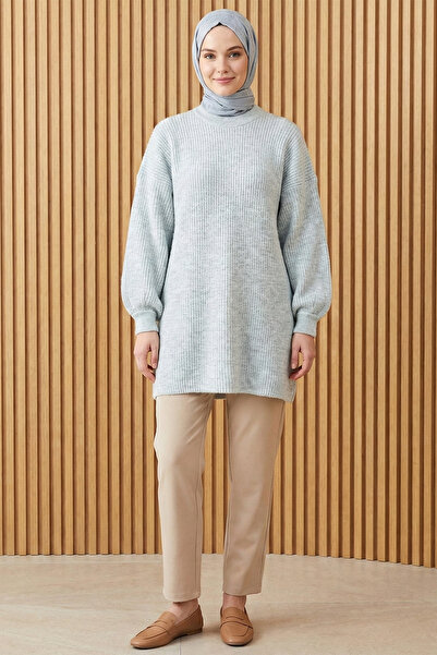 Kirazgym Women's Crew Neck Relaxed Fit Knitwear Tunic in Sizes 36-42 - Light ...