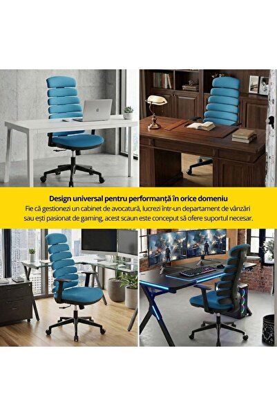 KRONSIT Scaun ergonomic SALERNO, spatar segmentat cu mesh 3d, syncron, reglabil, role silicon, 120kg