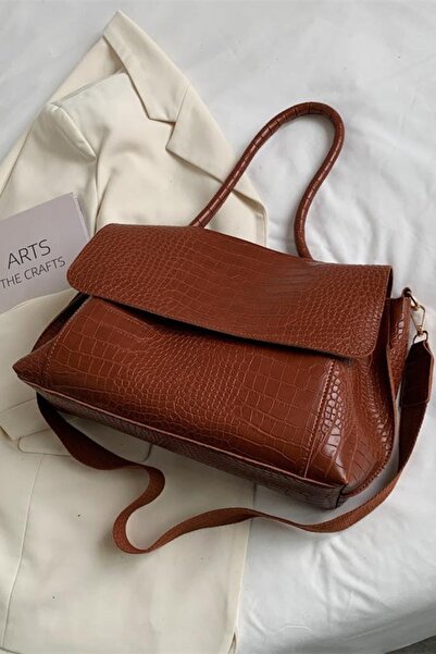 Trendyup Crocodile pattern eco-leather bag, 33x25x12cm