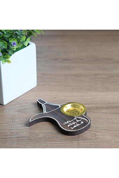 Noor مبخرة صغيرة خشبية بتصميم دلة 14*13 سم