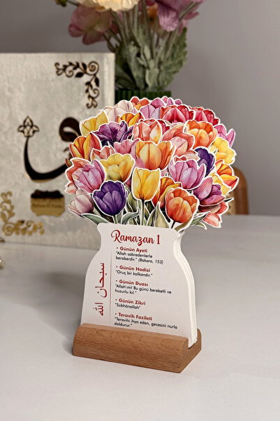 Allians Lale Temalı 30 Günlük Ramazan Takvimi, Hadis-i Şerifli ve Çiçekli