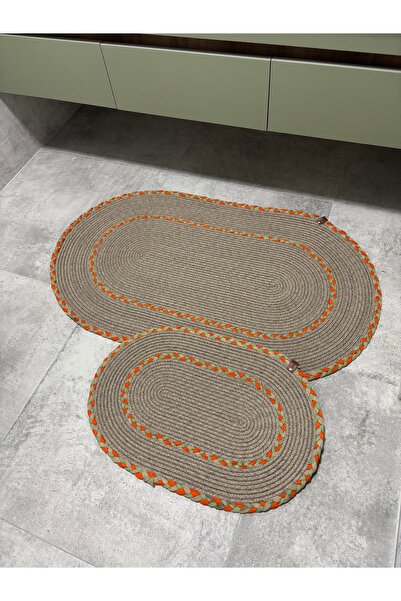 MaVaux Nâzen 2-Piece Rope Bathroom Set Wicker Mat with Knitted Edges 60X100 +...