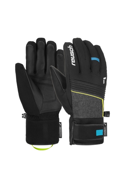 Reusch Men's Ski Gloves Louis R-Tex XT Black Melange-Safety Yellow-Brilliant ...