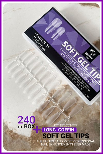 Nera Classy 240Adet Long Coffin Soft Gel Tips 240ct BOX