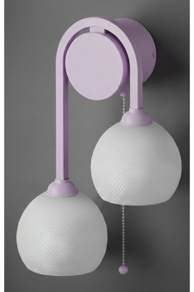 Limon 3D Desing 2-Headed Wall Sconce with Chain Switch Modern Retro Decorativ...