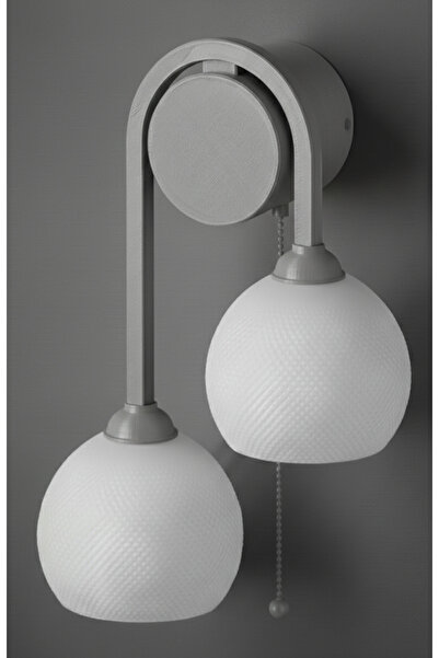 Limon 3D Desing 2-Headed Wall Sconce with Chain Switch Modern Retro Decorativ...