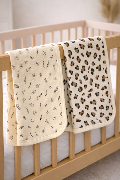 bulutbebek 2’li %100 Pamuk Penye Yenidoğan Bebek Battaniyesi 85x80 – Yumuşak ...