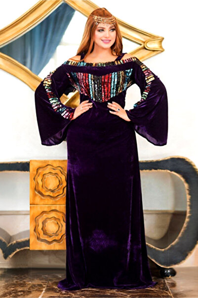 AsrymShop Lightweight velvet winter dress, lustrous mauve