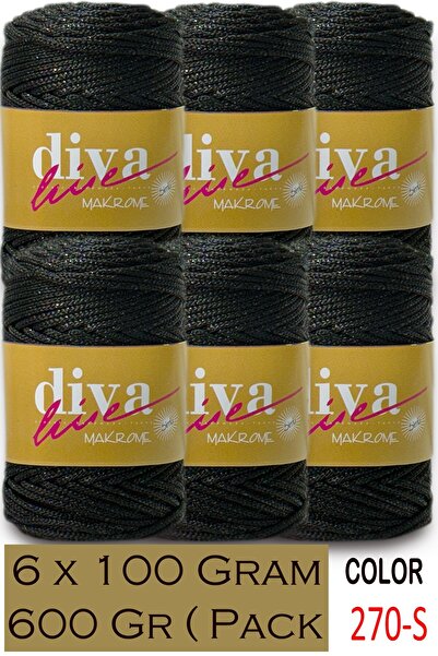 Diva İplik 2,5 mm Poliester Sa šljokicama Makrame Torba Žica (Paket od 6) 600...