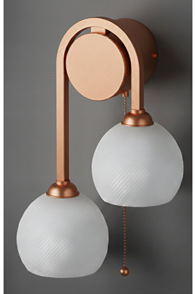 Limon 3D Desing 2-Headed Wall Sconce with Chain Switch Modern Retro Decorativ...