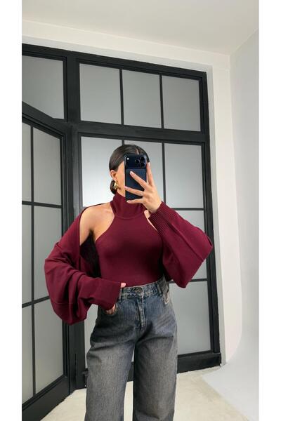 Gaus Mürdüm Bolero Detaylı İkili Triko Takım GAUS-01170