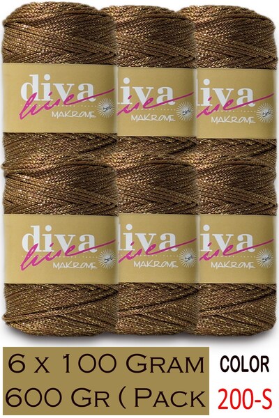 Diva İplik 2.5 mm Poliester Sa šljokicama Makrame Torba Žica (Paket od 6) 600...