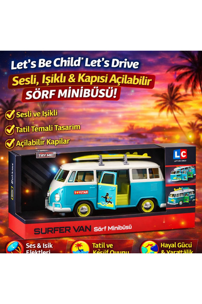 TRUST STORE Let's Be Child Let's Drive Surf Minibus with Sound and Light, Ope...