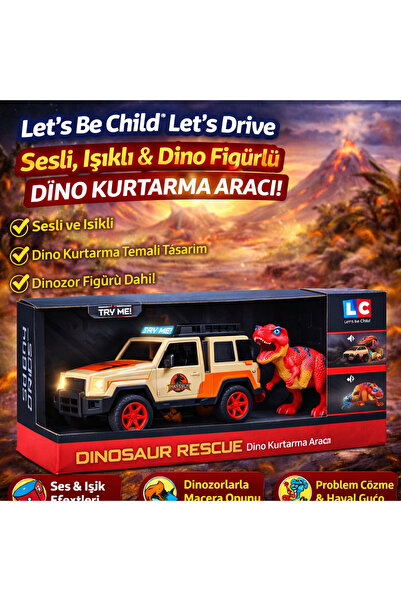 TRUST STORE مجموعة ألعاب سيارة السفاري مع الصوت والضوء على شكل ديناصور من Let...