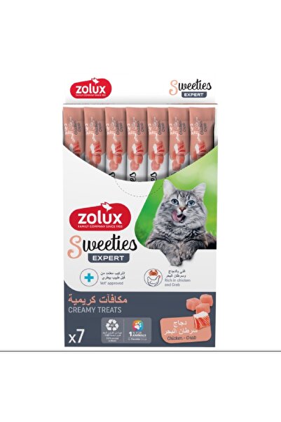 Zolux Creamy cat treats in chicken and crab flavor, 14g * 7 sachets