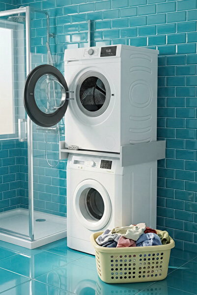 BAGAX جهاز تثبيت الغسالة فوق الغسالة / حامل الغسالة / وحدة التثبيت