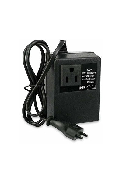 AjieQaQ 200W 220V to 110V Voltage Transformer, Travel Adapter, Euro Plug, Black