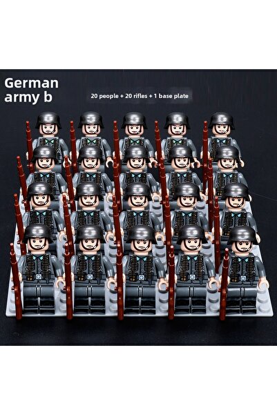 Choice G 20 PCS Small granular building blocks World War II military soldiers...