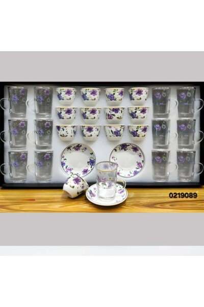 Generic Luxury Hospitality Set 36 Pieces for Tea and Coffee with Purple Rose ...