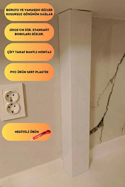 Raffa Doğalgaz Borusu Kapatma Ve Gizleme Kanalı 10x10 Cm Yapışkanlı Boru Sakl...