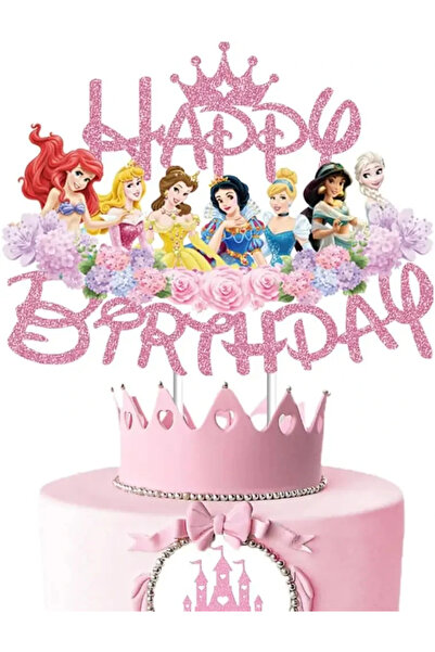 Choice قطعة واحدة لتزيين الكيك، زينة لحفلات الأميرات، طقم أدوات مائدة وردي لح...