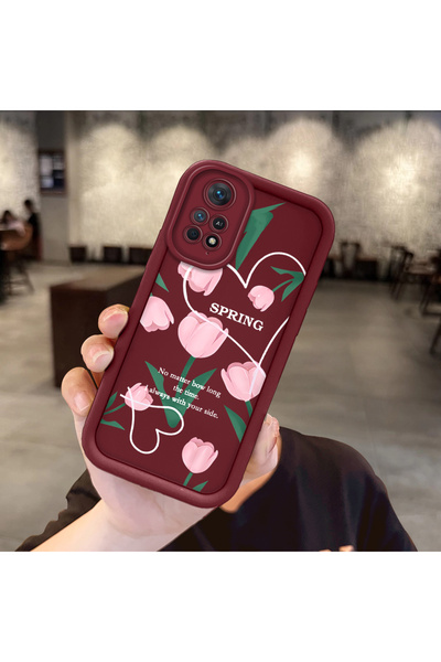 ARTISHELL Redmi Note 11 Pro Uyumlu Çiçek ve kurdele desenli, lüks silikon tel...