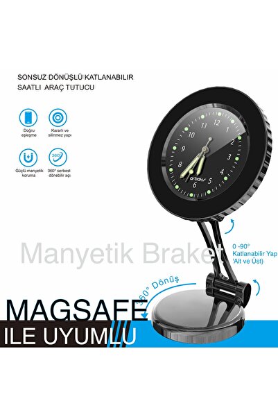 Veloa Saatlı Araç Telefon Tutucu