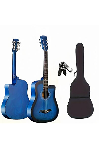 MegArya 38 Inch Beginner Guitar with Bag and Strap. (Blue)