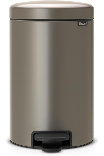 Brabantia سلة مهملات نيو أيكون بدواسة مع دلو داخلي بلاستيكي، سعة 12 لترًا، لو...