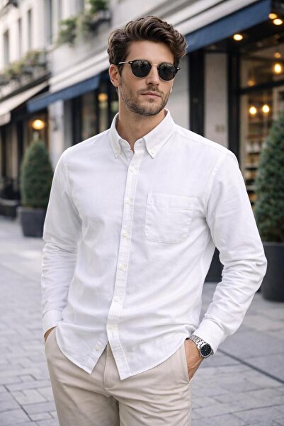 ALnama Men's classic summer shirt with short sleeves