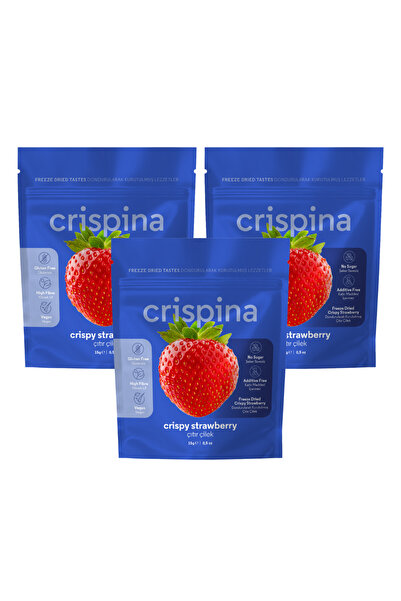 Crispina Daily Freeze Dried Crispy Strawberries 3X15G - Freeze Dried Fruit Wi...