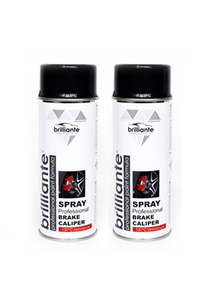 BRILLIANTE Pachet 2 x Vopsea Spray Negru pentru Etriere Frâne 400 ml