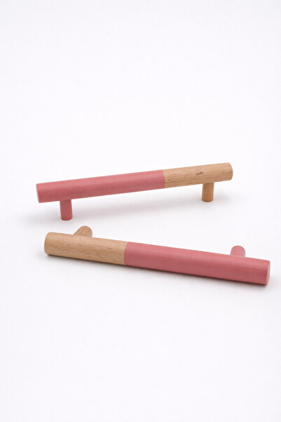 od orient design Antik Pembe - Naturel Ahşap Çekmece ve Dolap Kulbu 2’li (128...