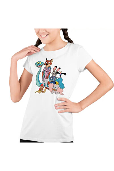 OEM Tricou Copii Fete Dumbo Zootopia Zootropolis Elefantel Sarpe