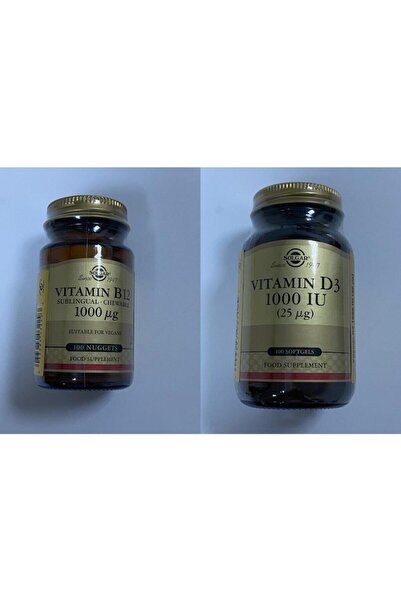 Solgar Vitamin B12 1000mg 100 Capsules Under Tongue+ D3 1000 Iu 25mg