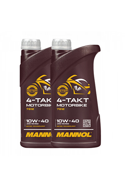 MANNOL Pachet 2 litri Ulei 4-Takt Motorbike 10W40 Sintetic cu Ester (Moto Spo...