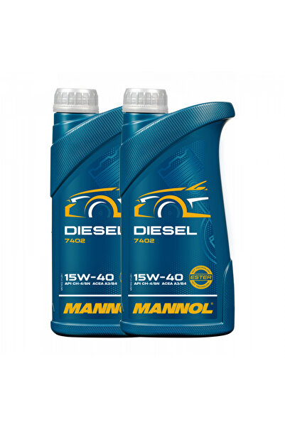 MANNOL Pachet 2 litri Ulei Motor Diesel 15W40 - 1 Litru (Mineral, Protecție E...