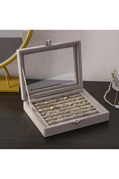 Generics Rings Organizer Tray 7 Slots Velvet Jewelry Earring Storage Box with...